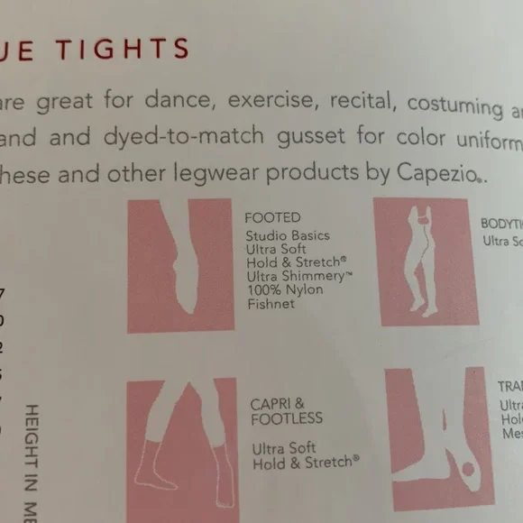NEW Capezio Footed Tights SUN Medium Dance Skate - Picture 6 of 6